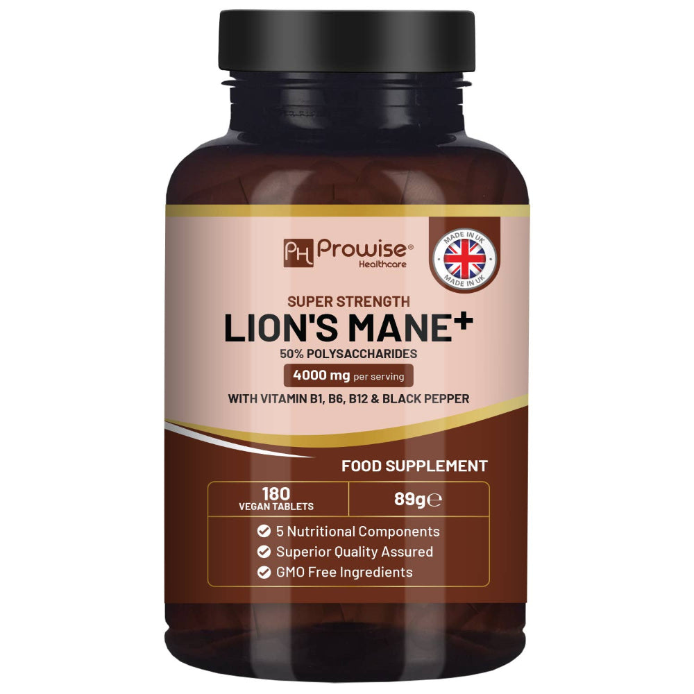 Prowise Healthcare Löwenmähnen-Pilzpräparat 4000 mg mit Vitamin B1 · 180 Tabletten