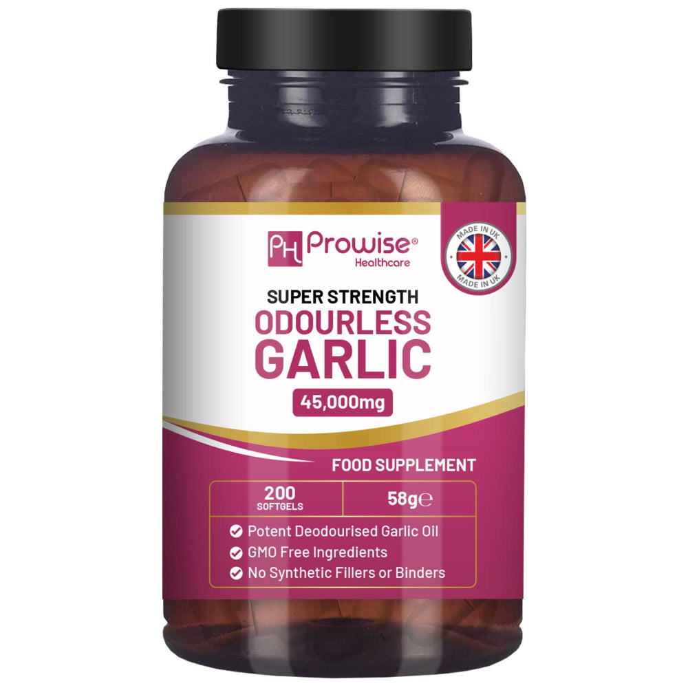 Prowise Healthcare Hochwertige geruchlose Knoblauchkapseln 45.000 mg · 200 Weichkapseln