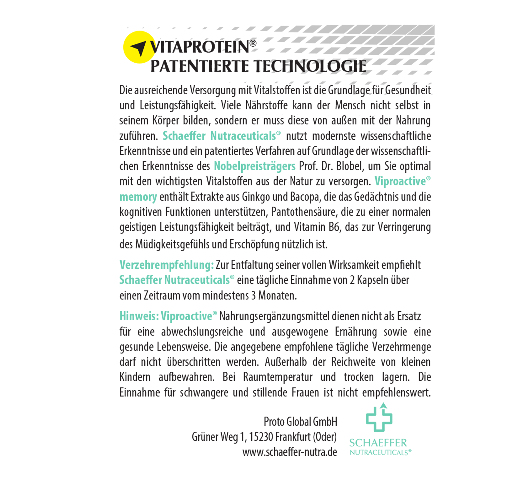 Viproactive® | Memory zur unterstützung für Gedächtnis & mentale Klarheit