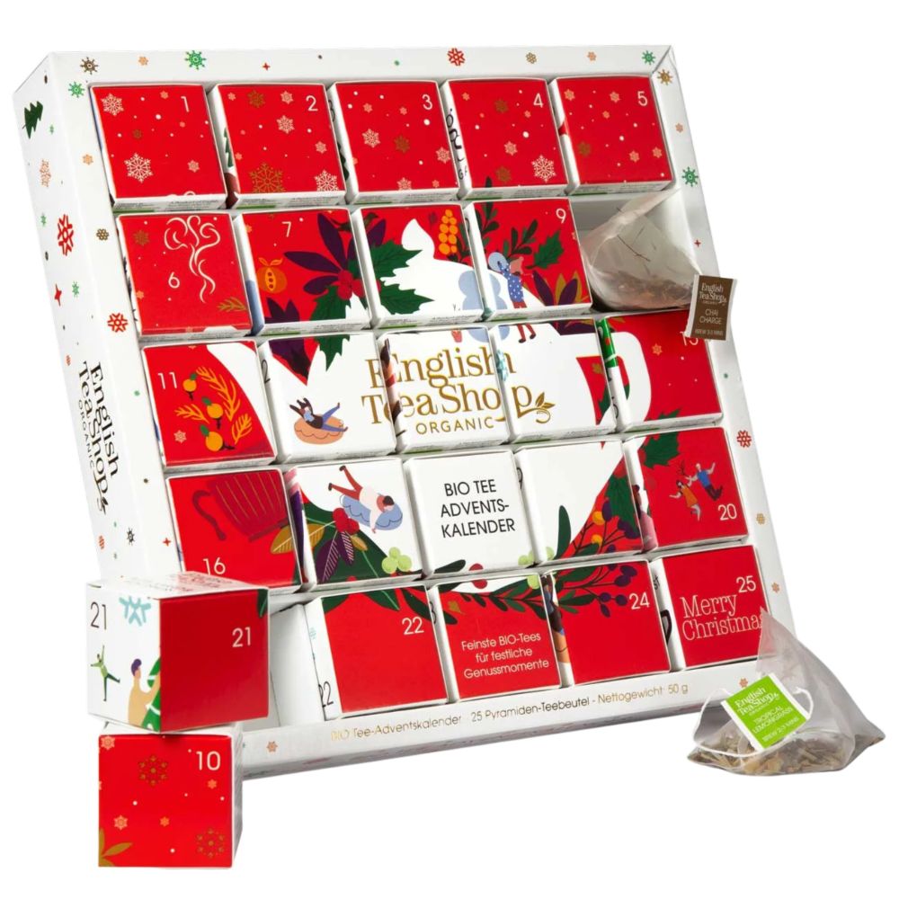 English Tea Shop | Adventskalender "Red Christmas" - 25 BIO Teepyramiden