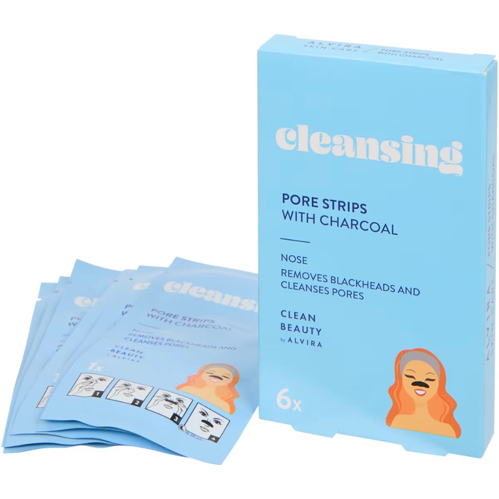 Alvira Clean Beauty Nasenstrips mit Holzkohle · 6 Stück