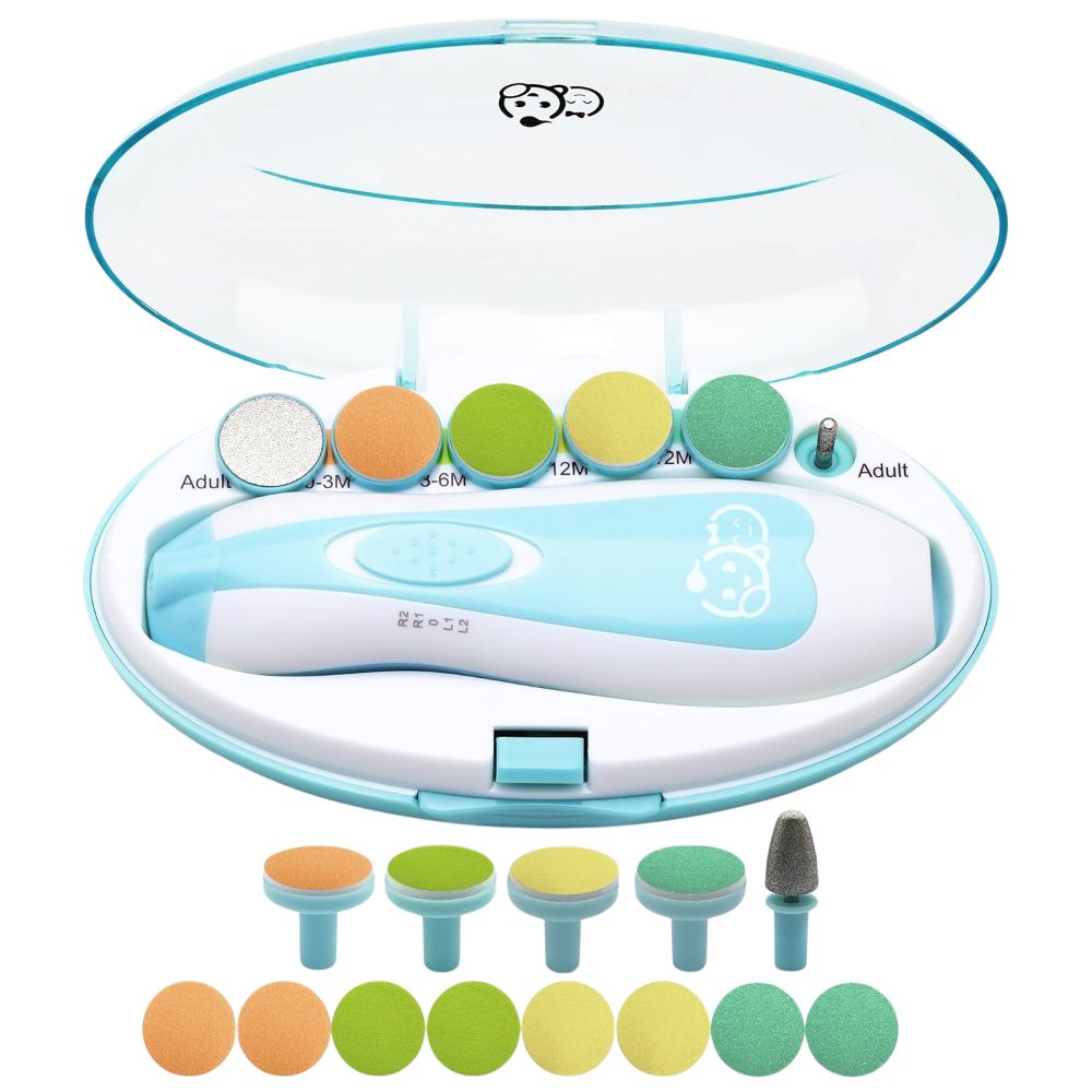 Royal Angels | Baby-Nagelfeile 21 in 1 inklusive 13 Ersatzwerkzeugen - Blau / Rosa