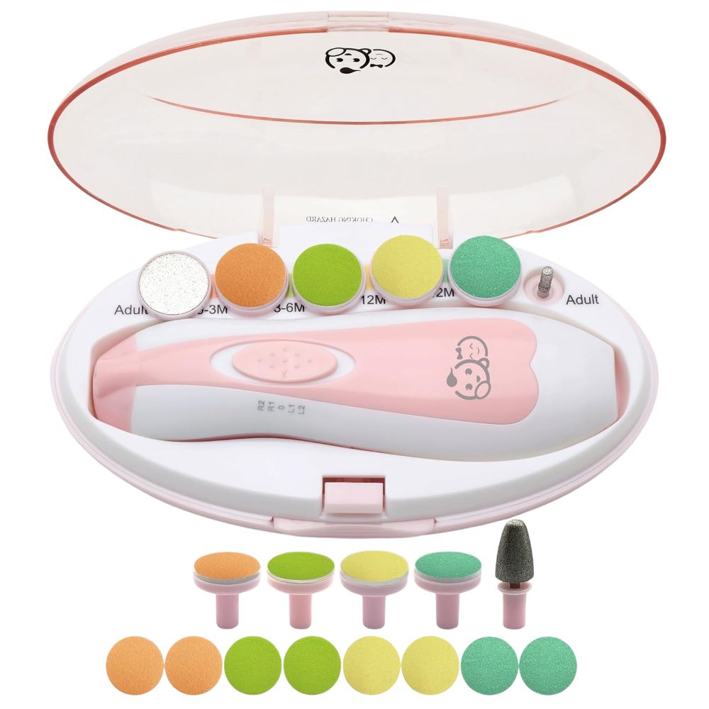 Royal Angels | Baby-Nagelfeile 21 in 1 inklusive 13 Ersatzwerkzeugen - Blau / Rosa