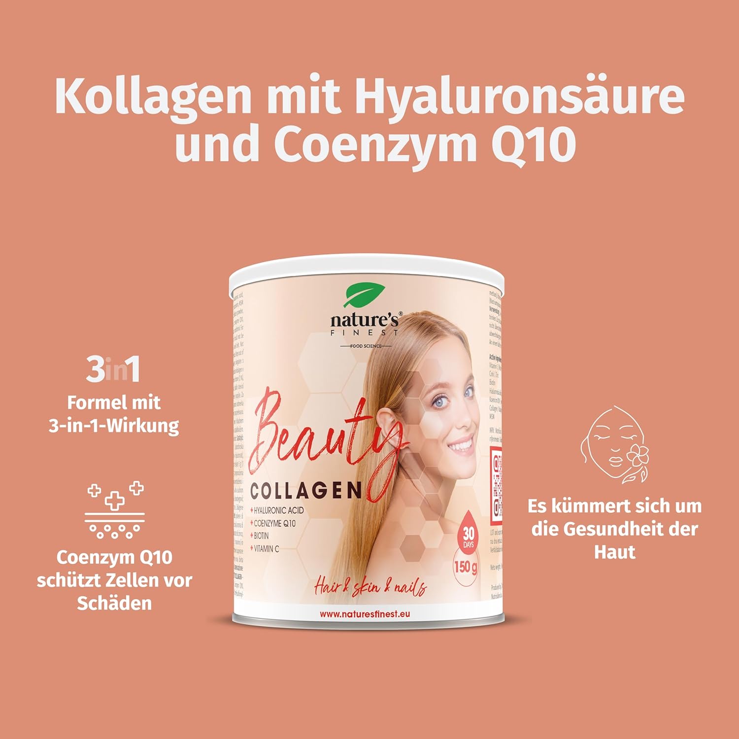 Nature's Finest | Beauty Collagen mit Hyaluronsäure und Coenzym Q10