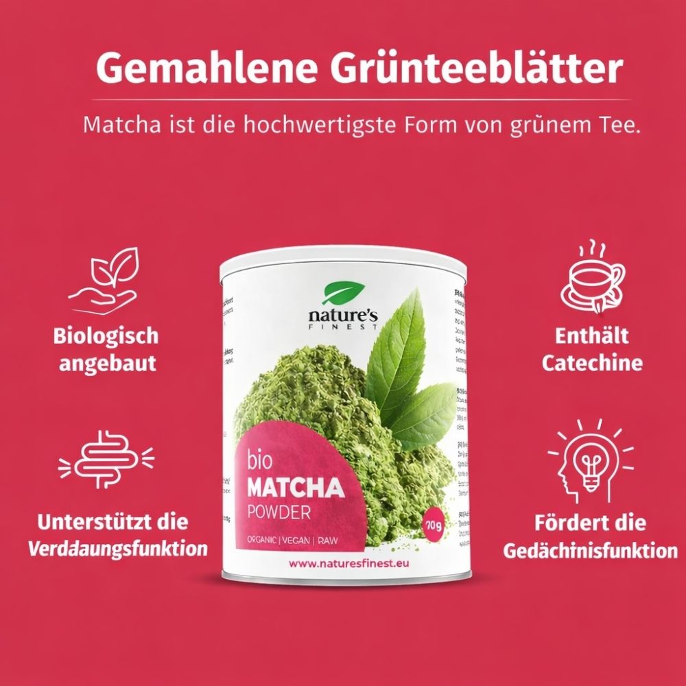 Nature's Finest I Matcha Bio Pulver - die hochwertigste Form von grünem Tee