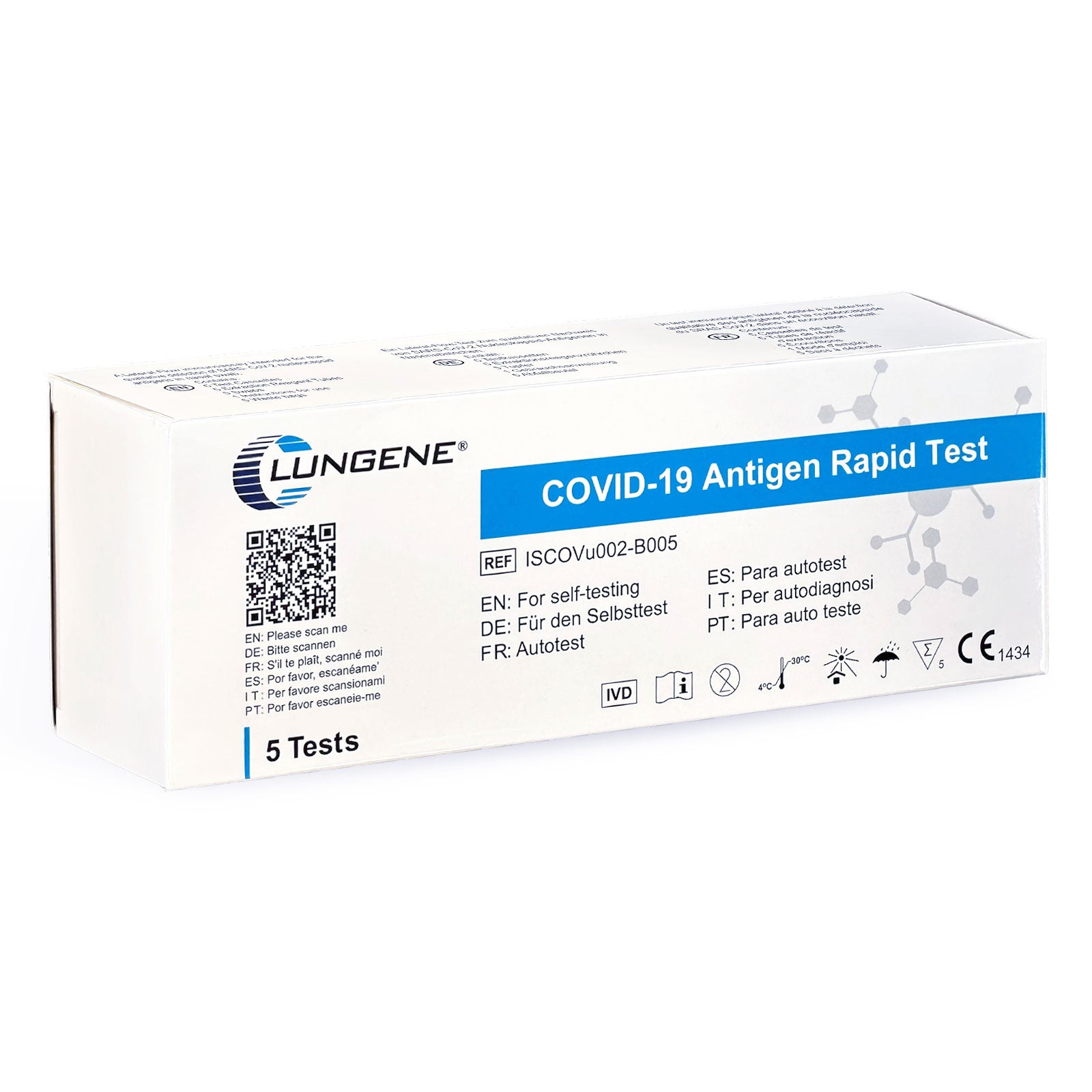 Clungene® Covid-19 Antigen Laien Schnelltest – 5er Box