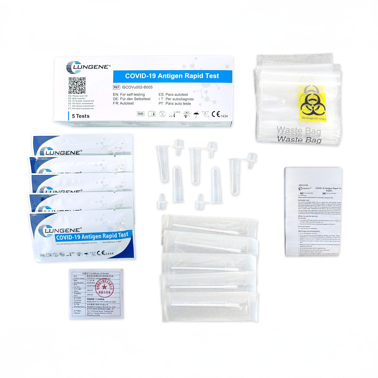Clungene® Covid-19 Antigen Laien Schnelltest – 5er Box