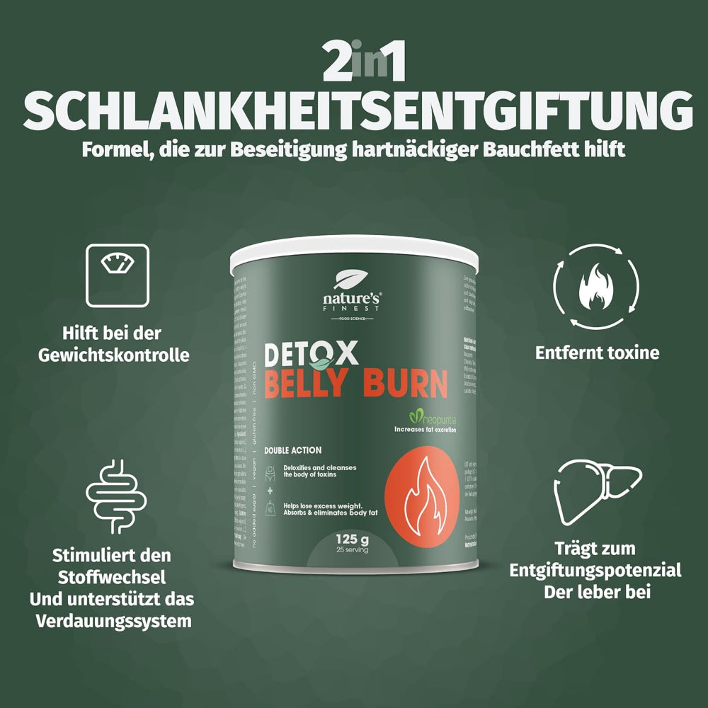 Nature's Finest I Detox Belly Burn zum Entgiftung, Abnehmen und Fettverbrennen