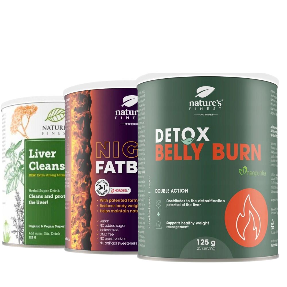 Nature's Finest I Detox Fat Burn Starterset für Fettverbrennung & Entgiftung (3 Stück) - Belly- Liver - Night
