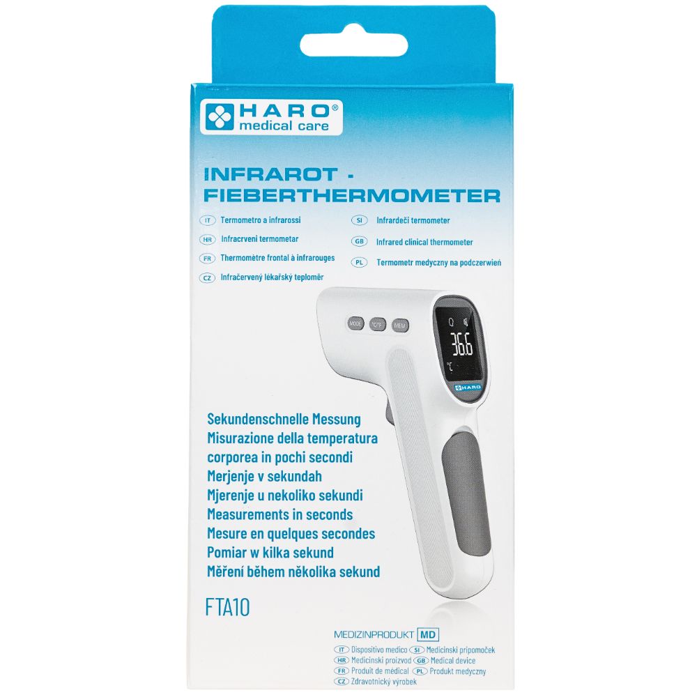 Haro | Digitales Infrarot‑Thermometer – Berührungslose Messung + Batterien enthalten