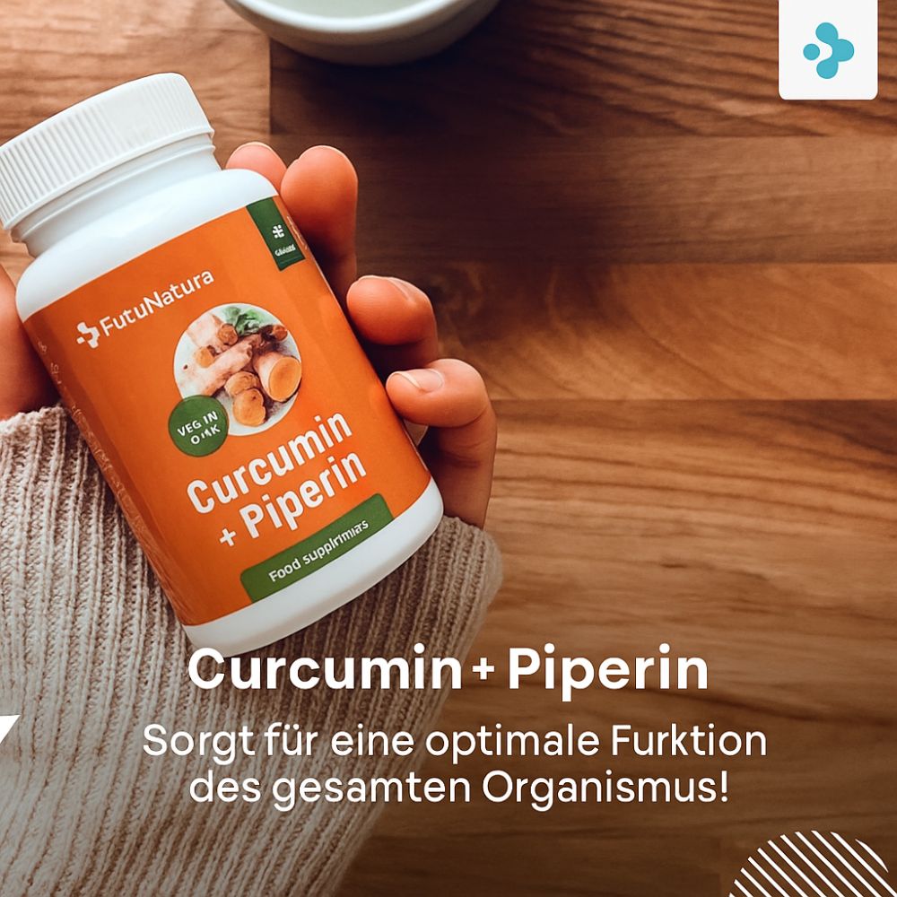 FutuNatura | Curcumin + Piperin 500 mg - Antioxidans - 90 Kapseln