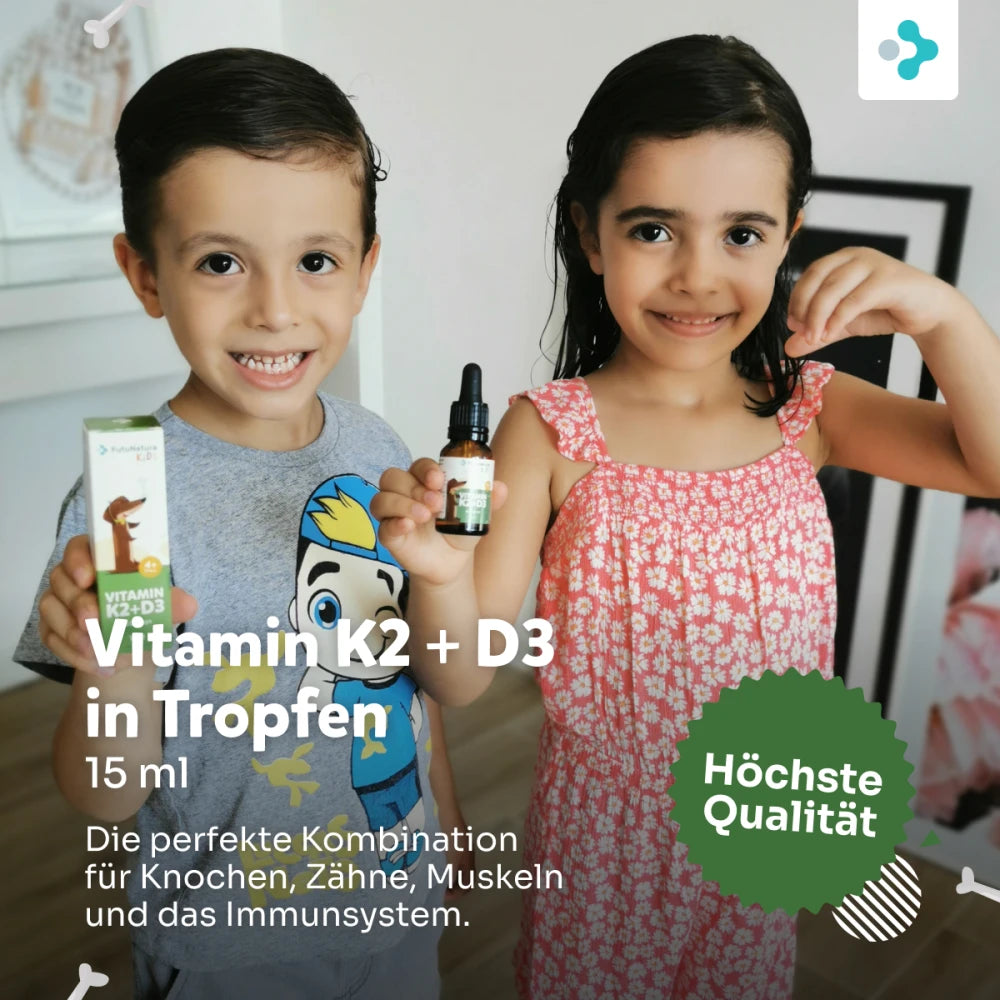FutuNatura | Vitamin K2 + D3 Tropfen für Kinder - 15 ml