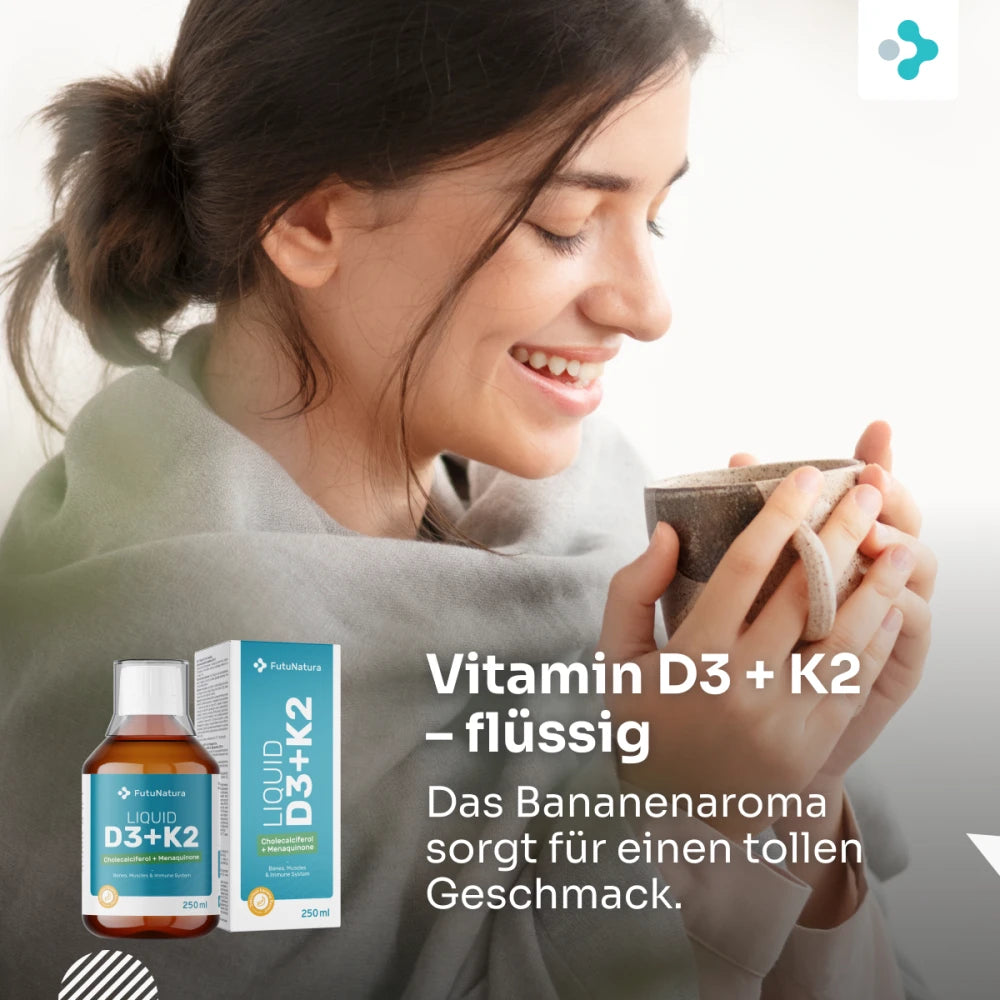 FutuNatura | Vitamin D3 + K2 für gesunde Knochen und Zähne – flüssig - 250 ml