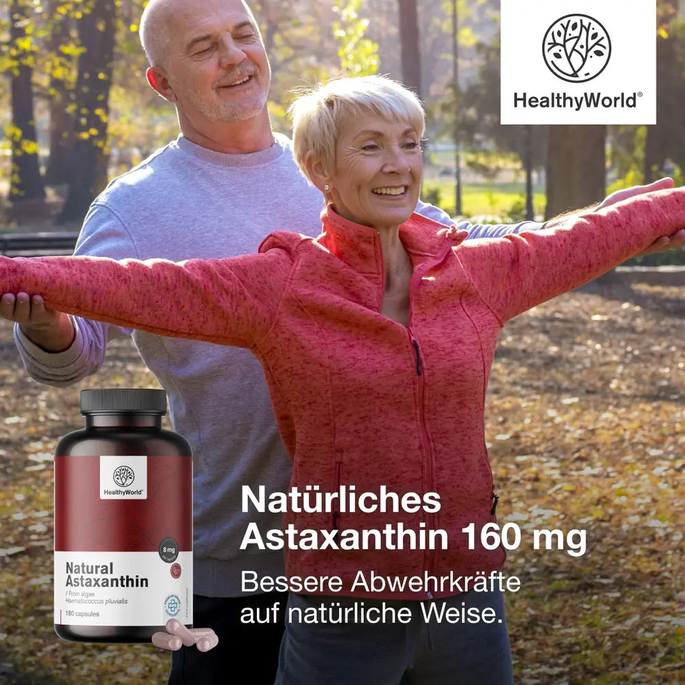 HealthyWorld Natürliches Astaxanthin 160 mg · 180 Kapseln – Bild 2