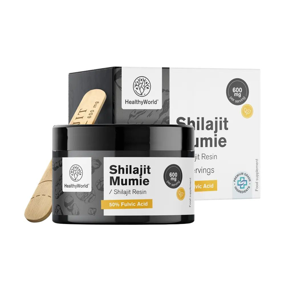 HealthyWorld Shilajit Mumie 600 mg · Harz zum Ausgleich von Körper und Geist · 30 g