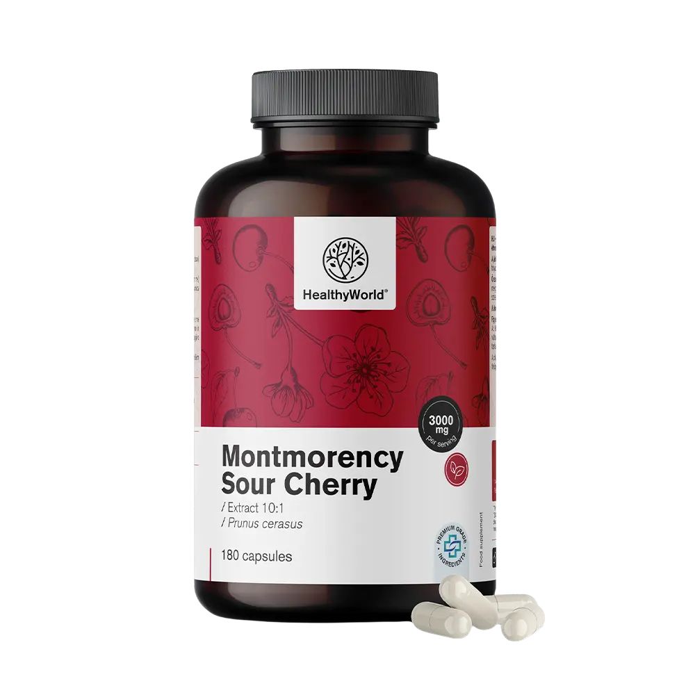 HealthyWorld Montmorency-Sauerkirsche 3000 mg · 180 Kapseln