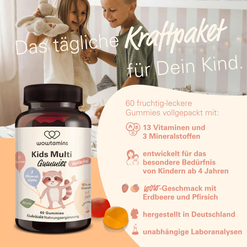 WOWTAMINS I Kids Multi Gummies - ZUCKERFREI - 60 Gummies