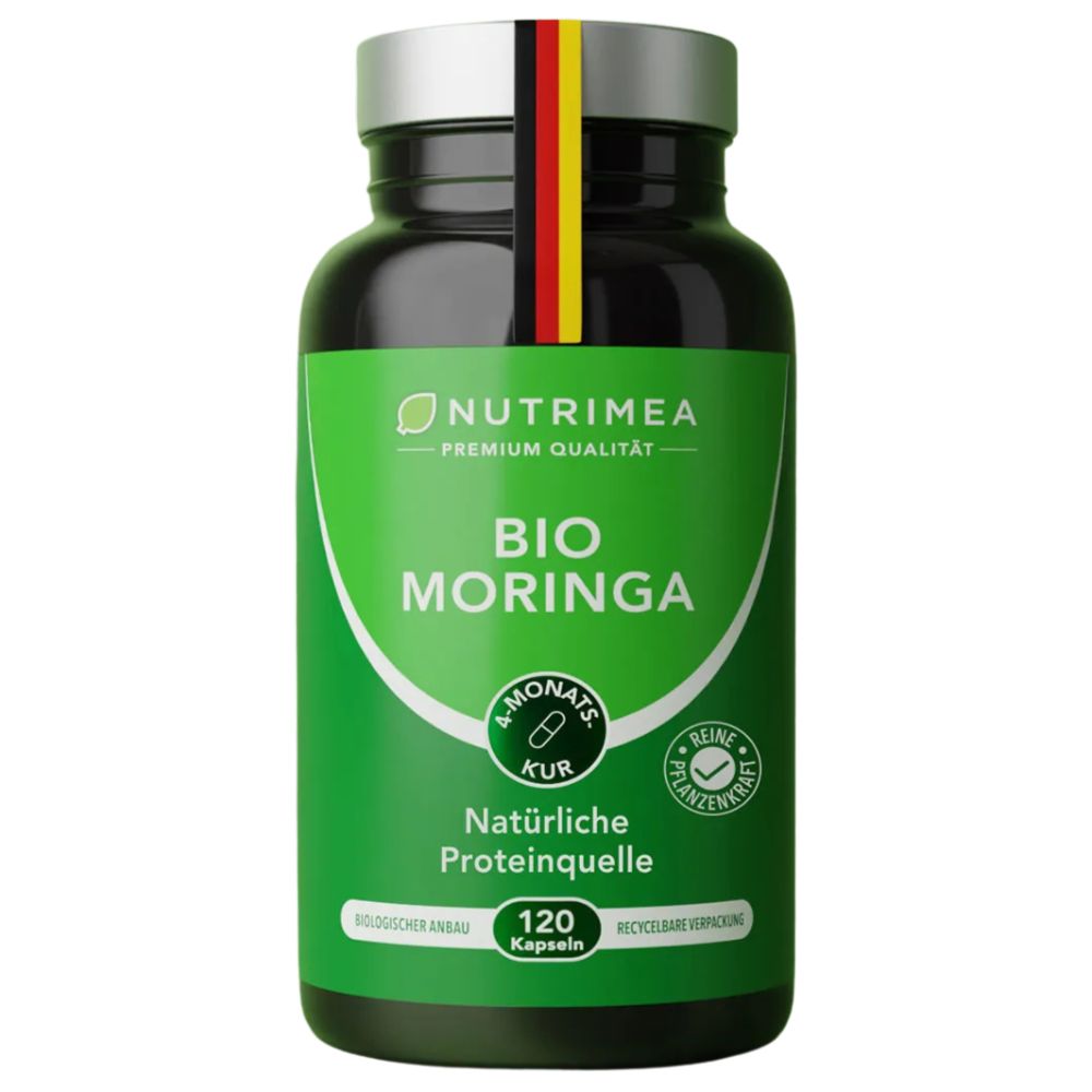 Nutrimea | MORINGA Oleifera Kapseln | BIO Zertifiziert OHNE Zusätze SUPERFOOD 100% VEGAN