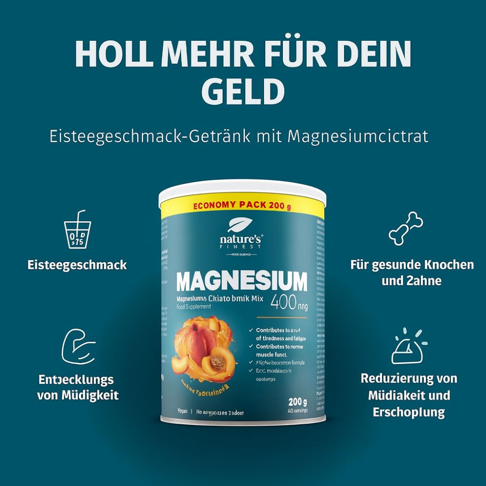 Nature's Finest | Magnesium-Getränkemischung – 400 mg/Portion