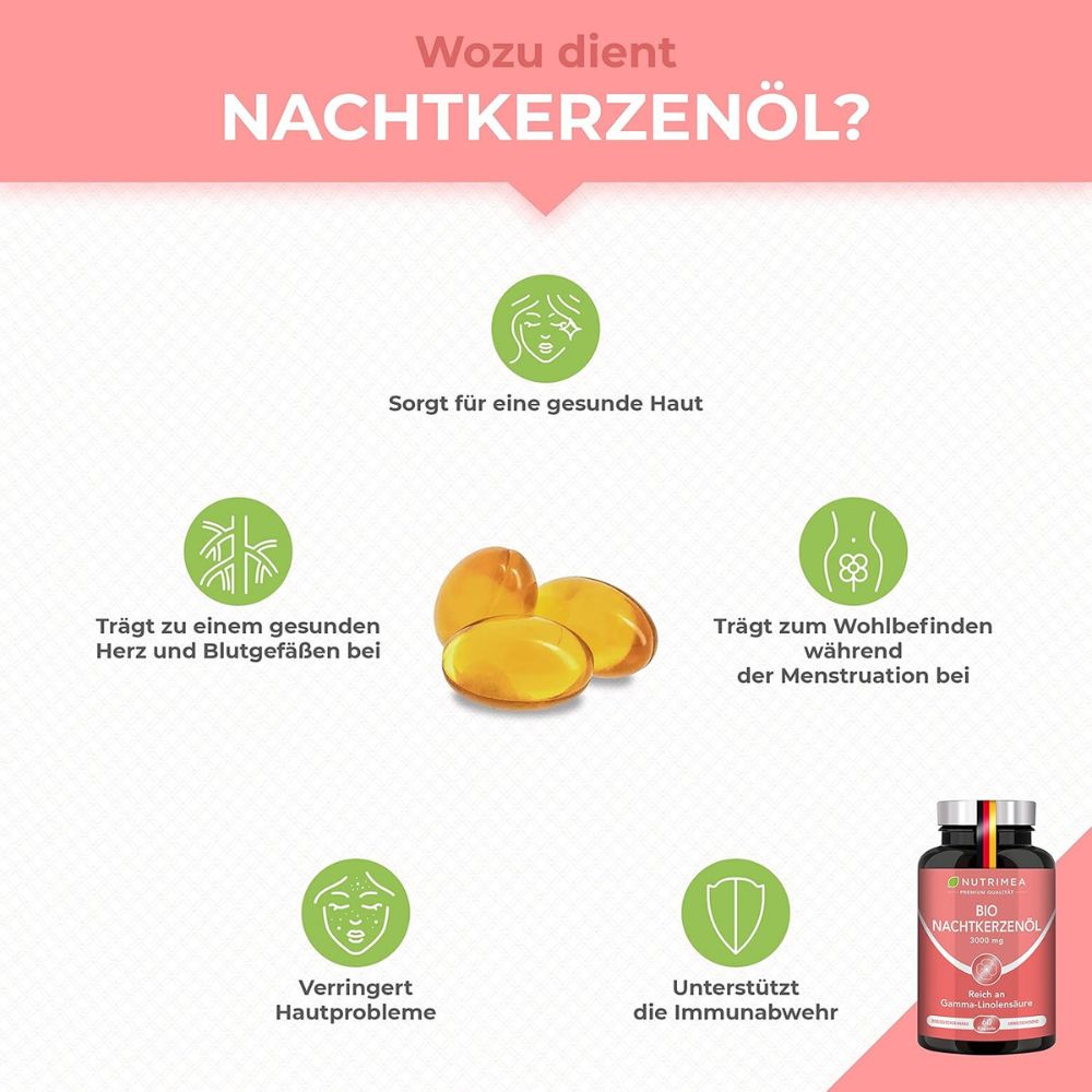 Nutrimea BIO Nachtkerzenöl · 60 Kapseln – Bild 2