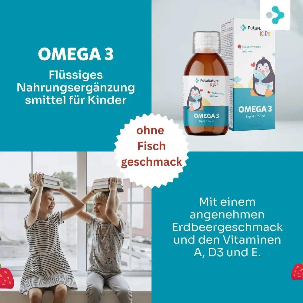 FutuNatura | Omega 3 – Flüssige Nahrungsergänzung für Kinder - 150ml