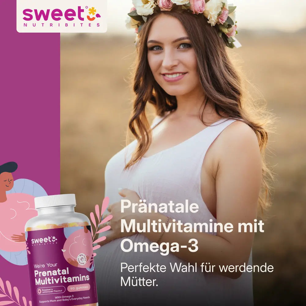 Sweet Nutribites | Pränatale Multivitamine mit Omega-3 - 90 Gummibonbons