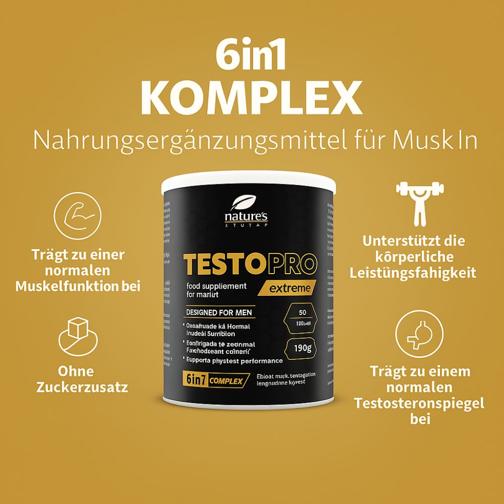 Nature's Finest I TestoPRO Extreme 6-in-1 Muskel- und Testosteron-Support-Komplex
