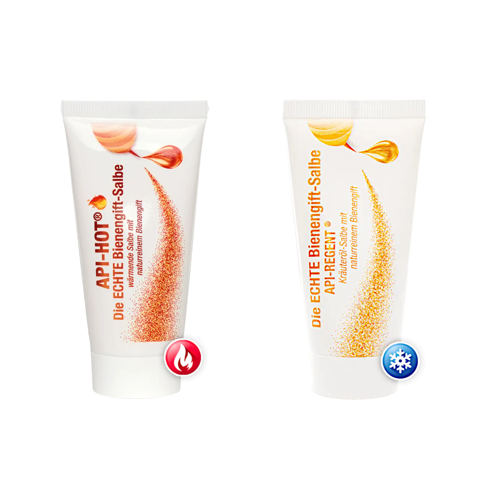 Schloßwald-Bienengut® | Die ECHTE Bienengift-Salbe API-HOT® + API-REGENT® (2x50ml) + Gratis Probe