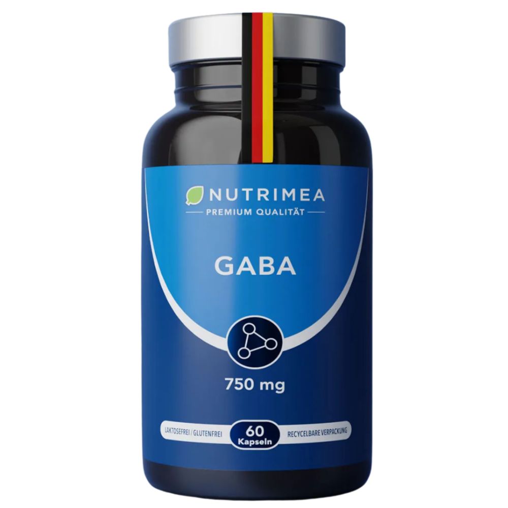 Nutrimea GABA Pur Pur 750mg · Hochdosiert & Ohne Zusätze · 60 Kapseln