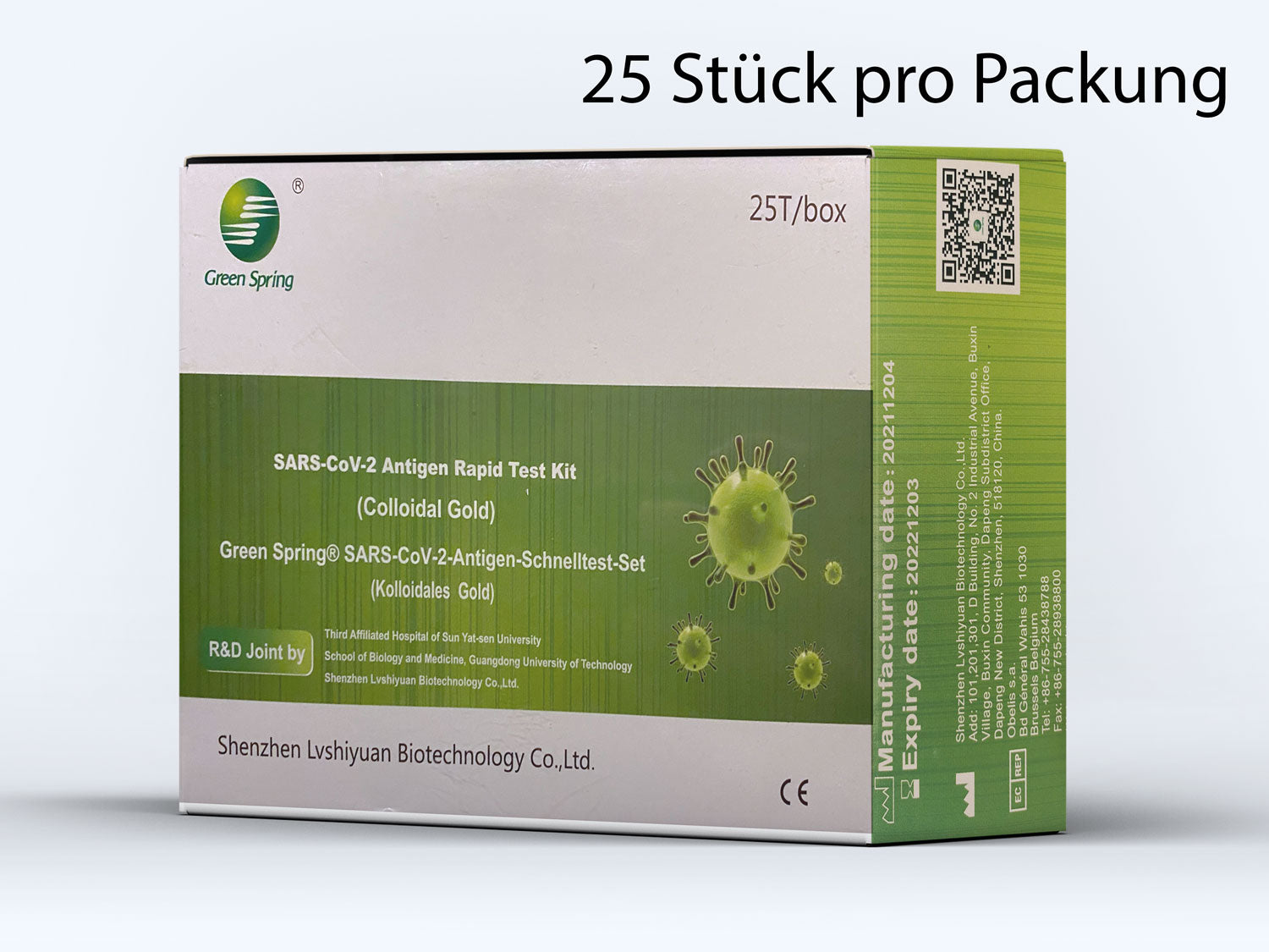 25er Green Spring | SARS-CoV-2 Antigen Schnelltest | 4 in 1 (Nase-Rachen, Nasal, Rachen, Lolli-Test)