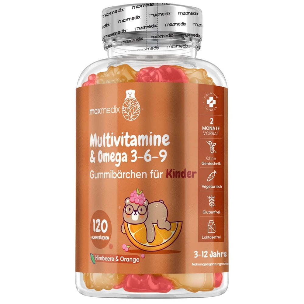 maxmedix | Omega 3, 6, 9 + Multivitamin Gummies für Kinder - 120 Stück