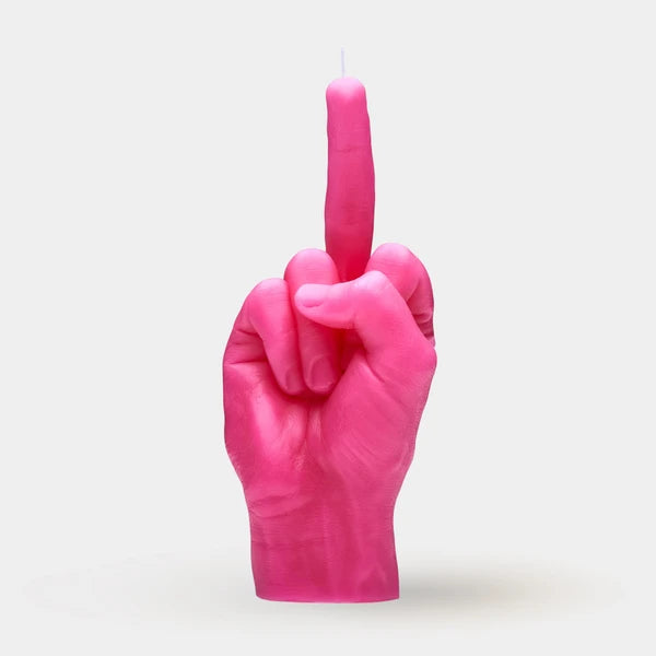 F*uck You Kerze | CandleHand | Handzeichen Mittelfinger | Pink