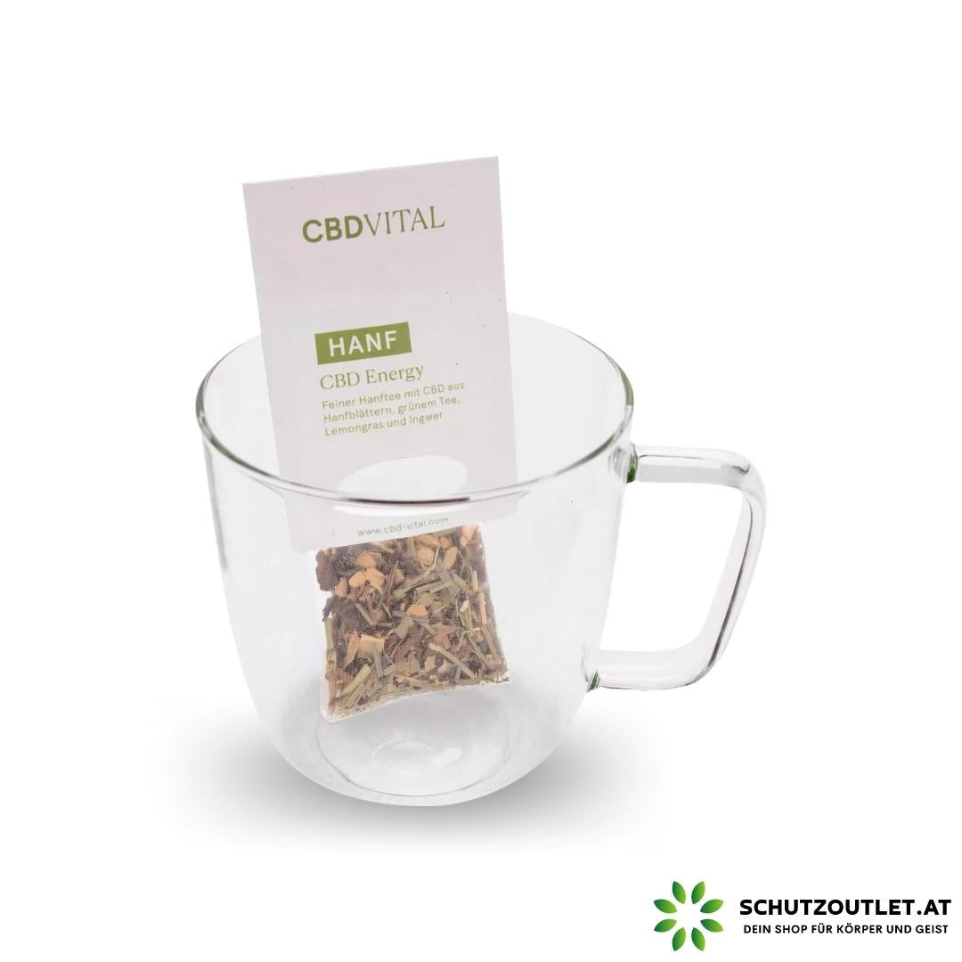 BIO Energy Tee I CBD Vital I Bio Kräutertee mit Hanfblättern, Ingwer, Lemongras und grünem Tee