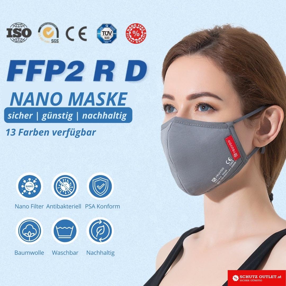 Nano FFP2 I Waschbar I Dunkelgrün I 100% Baumwolle I NEU
