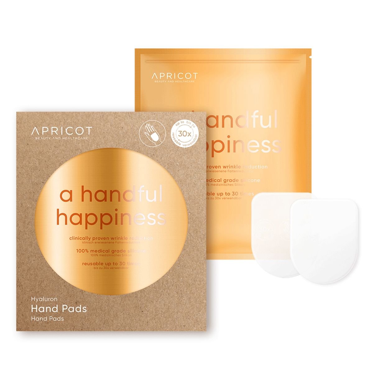 HAND PADS MIT HYALURON I APRICOT I Faltenreduzierung I 30 Behandlungen