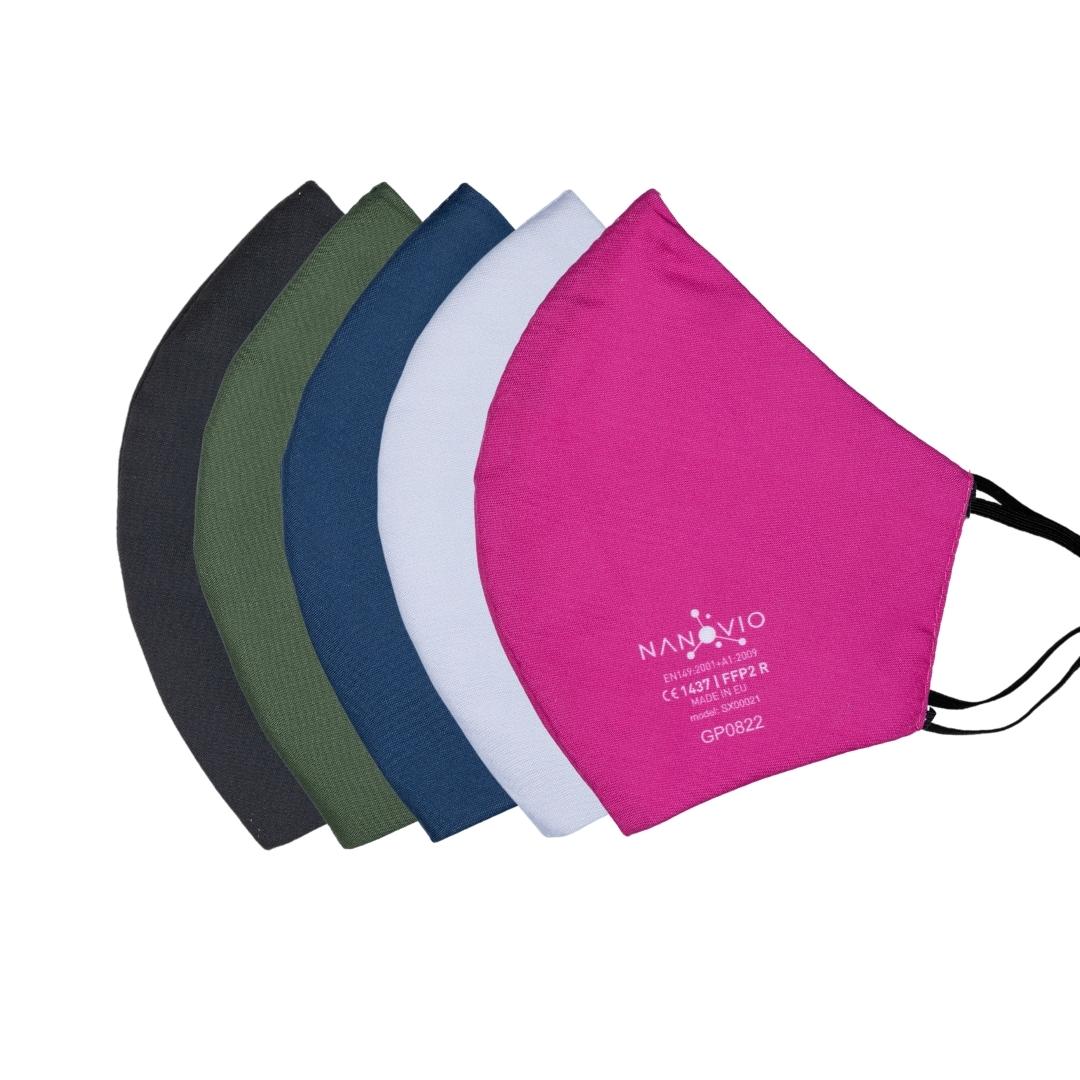 Nanovio FFP2 Maske wiederverwendbar I 5 Stück Basic Mix I Nano Maske aus Europa
