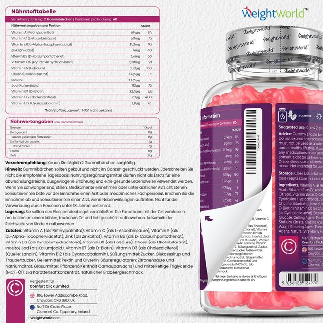 WeightWorld | Multivitamin Gummibärchen - 120 Stück
