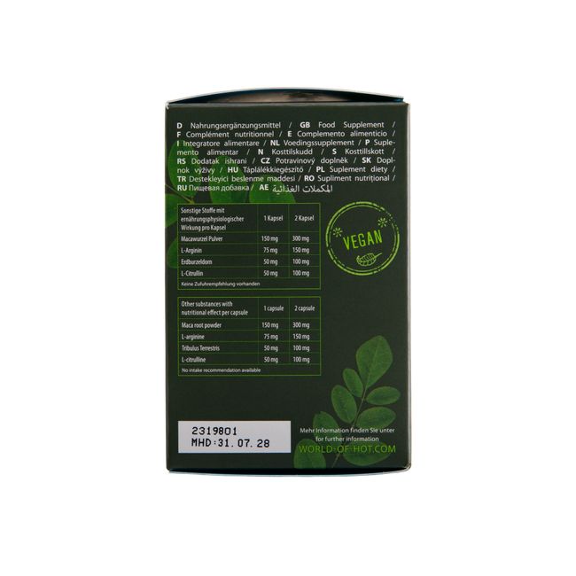 HOT Moringa Man Power mit Maca und L-Arginin Lustverstärker