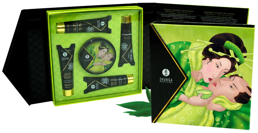Geishas Secret Kit Organica | Shunga | 5 Teilie Massage-Set mit Kerze, Gleitgel und Ölen