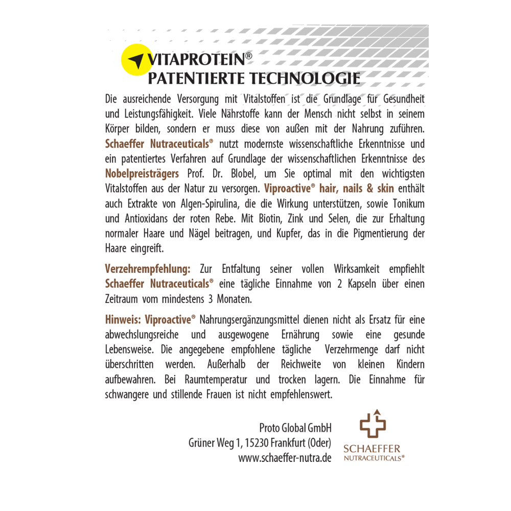 Viproactive | Hair, Nails & Skin für gesundes Haar, starke Nägel & strahlende Haut