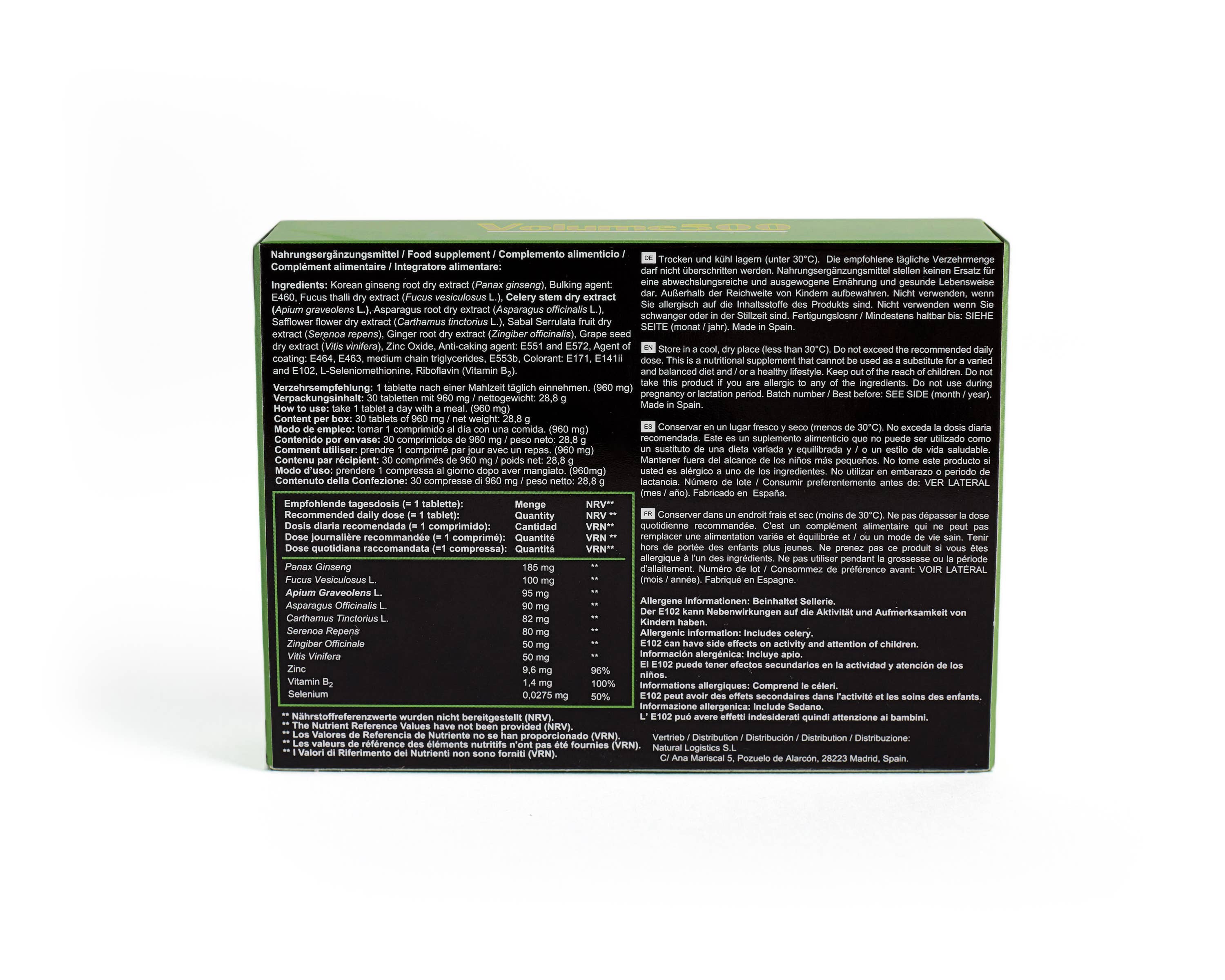 500Cosmetics | Volume500 Sperma Tabletten - 30 Kapseln