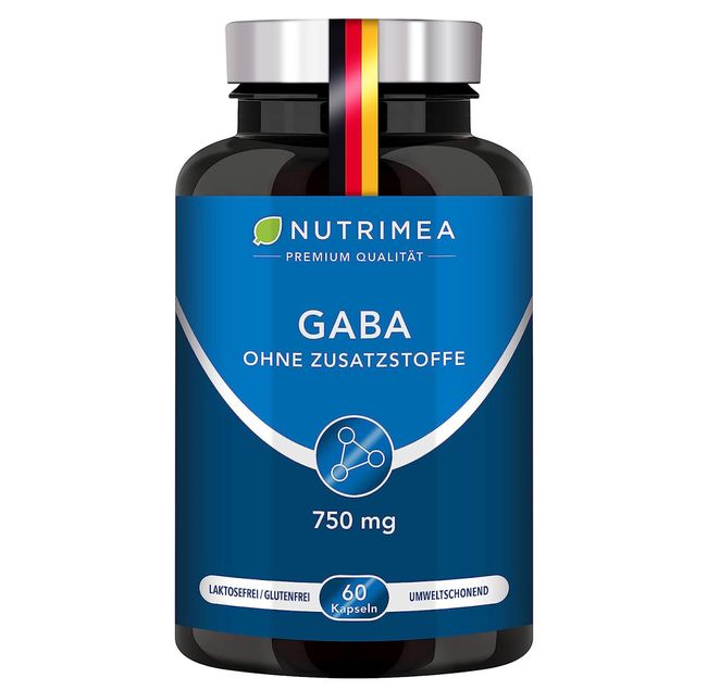 Nutrimea GABA Pur 750mg | Reine Pulver Kapseln Hochdosiert | OHNE Zusätze & Vegan