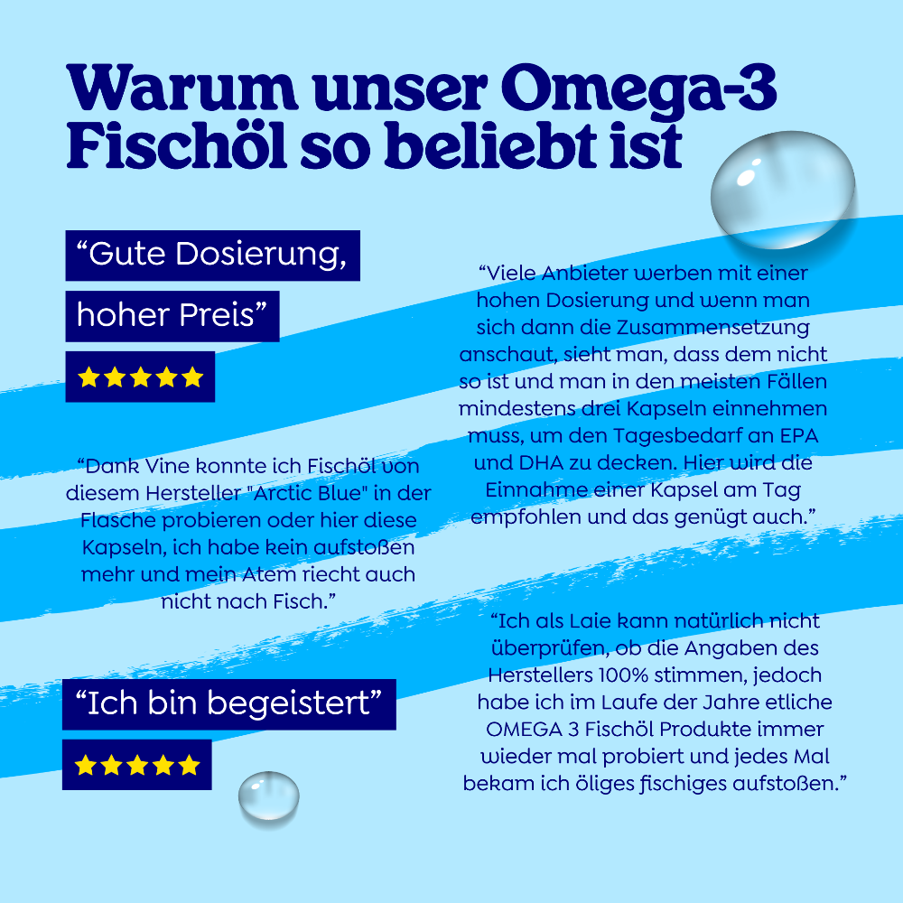 Arctic Blue | Omega3 DHA- und EPA-Fischöl - MSC (60 große Kapseln)