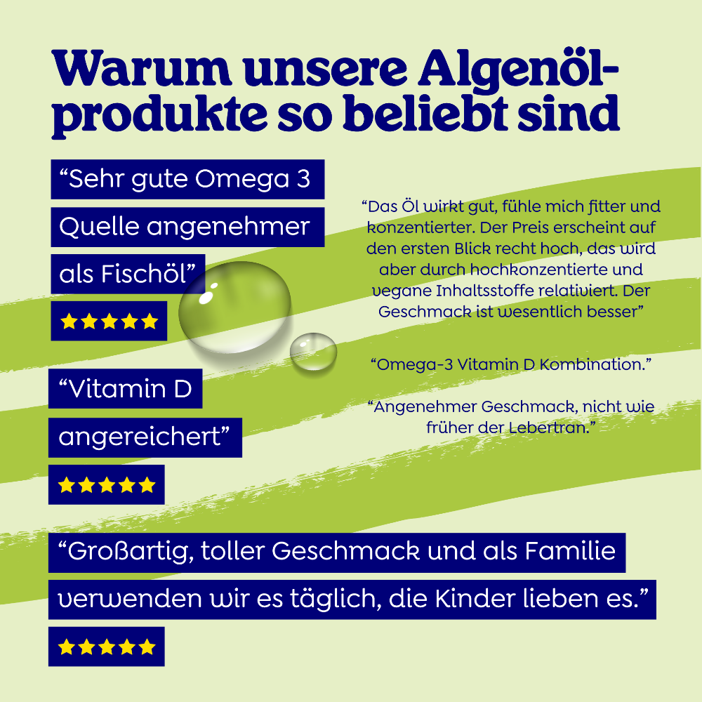 Arctic Blue | Omega 3 Algenöl DHA + EPA und Hanfsamenöl ALA mit Vitamin D3
