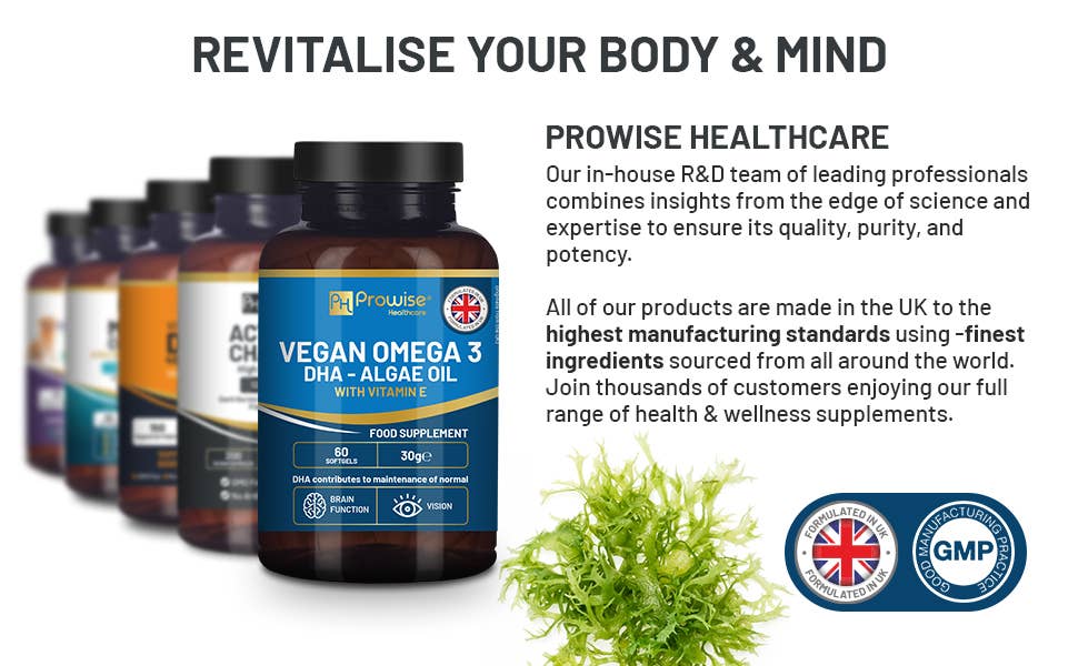 Prowise Healthcare | Vegan Omega-3 DHA aus Algenöl - 60 Weichkapseln
