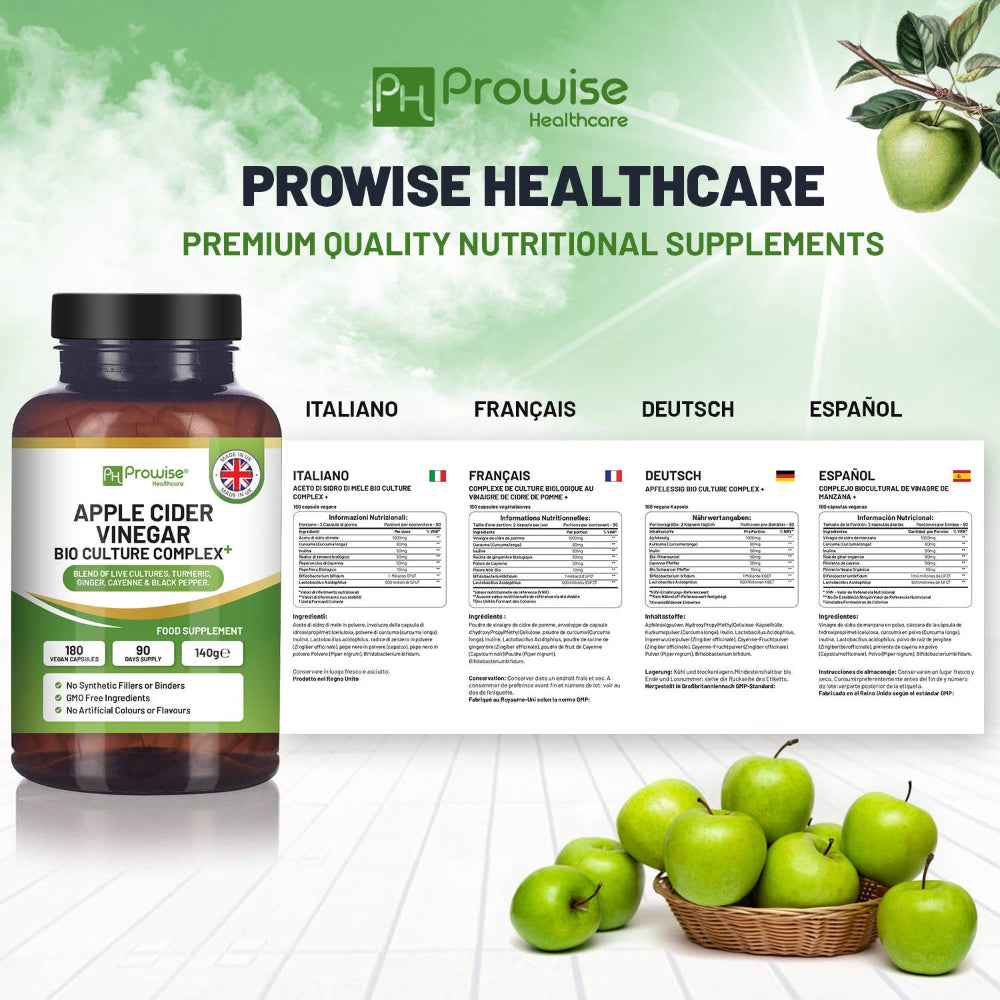 Prowise Healthcare | Apfelessig-Komplex 1300 mg - 180 Kapseln