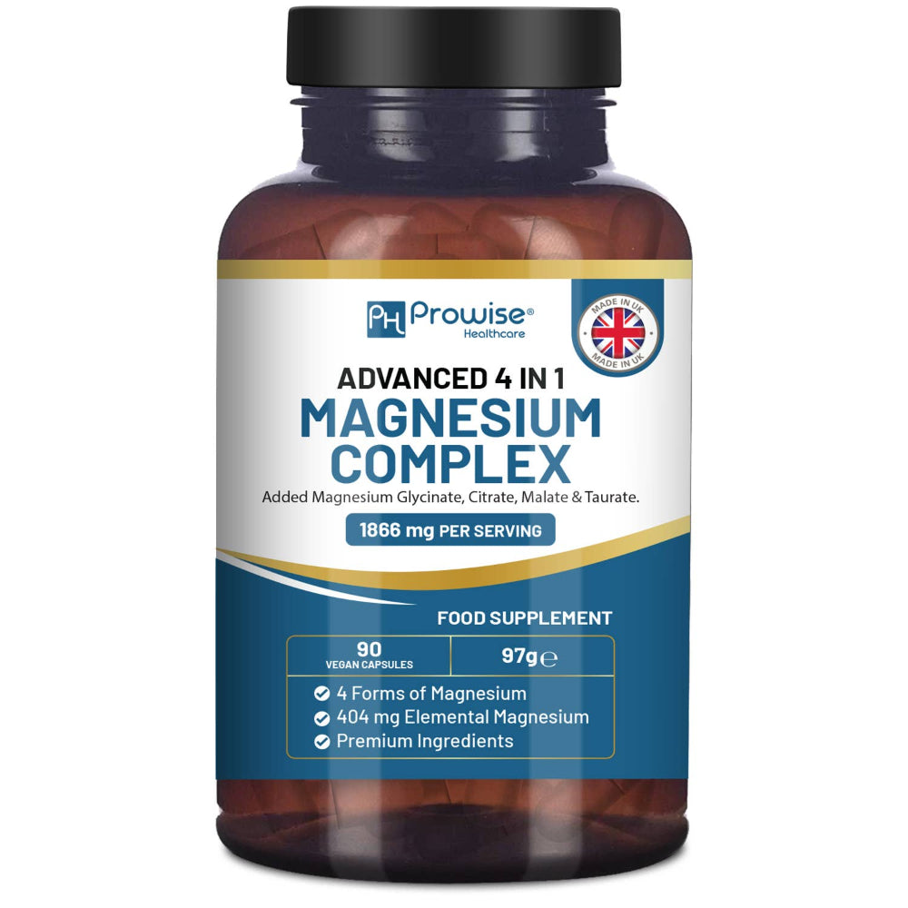 Prowise Healthcare | Magnesiumglycinat-Komplex 4 in 1 - 1866 mg - 90 vegane Kapseln