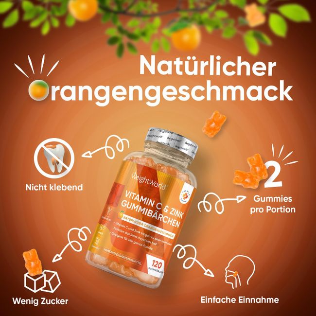 Weightworld | Vitamin C & Zink Gummibärchen - 120 Stück