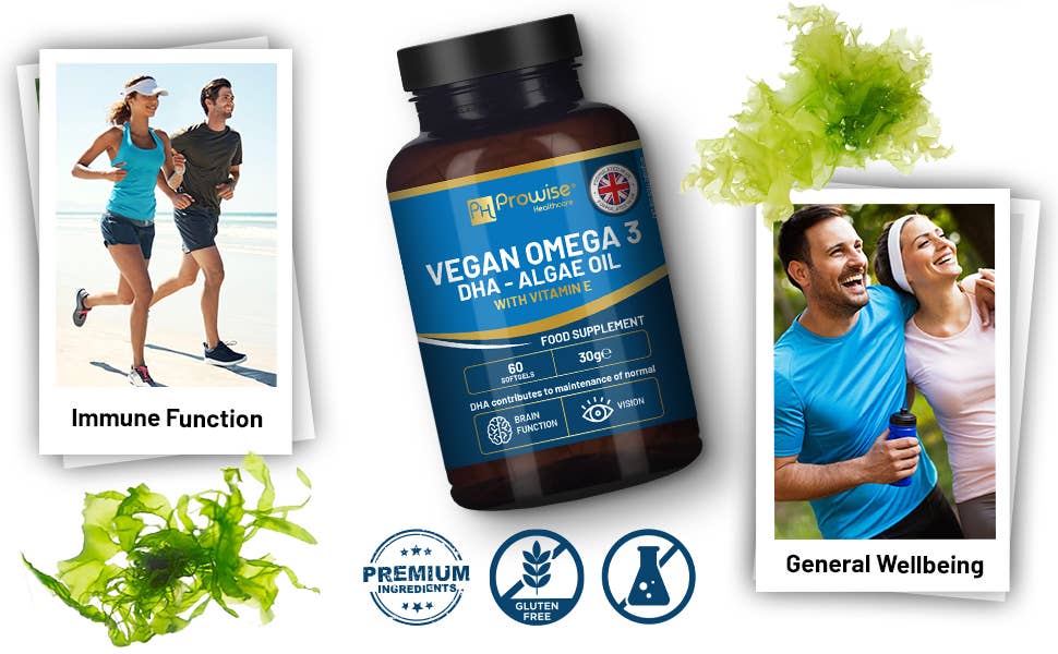 Prowise Healthcare | Vegan Omega-3 DHA aus Algenöl - 60 Weichkapseln
