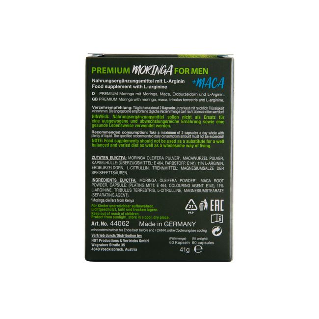 HOT Moringa Man Power mit Maca und L-Arginin Lustverstärker